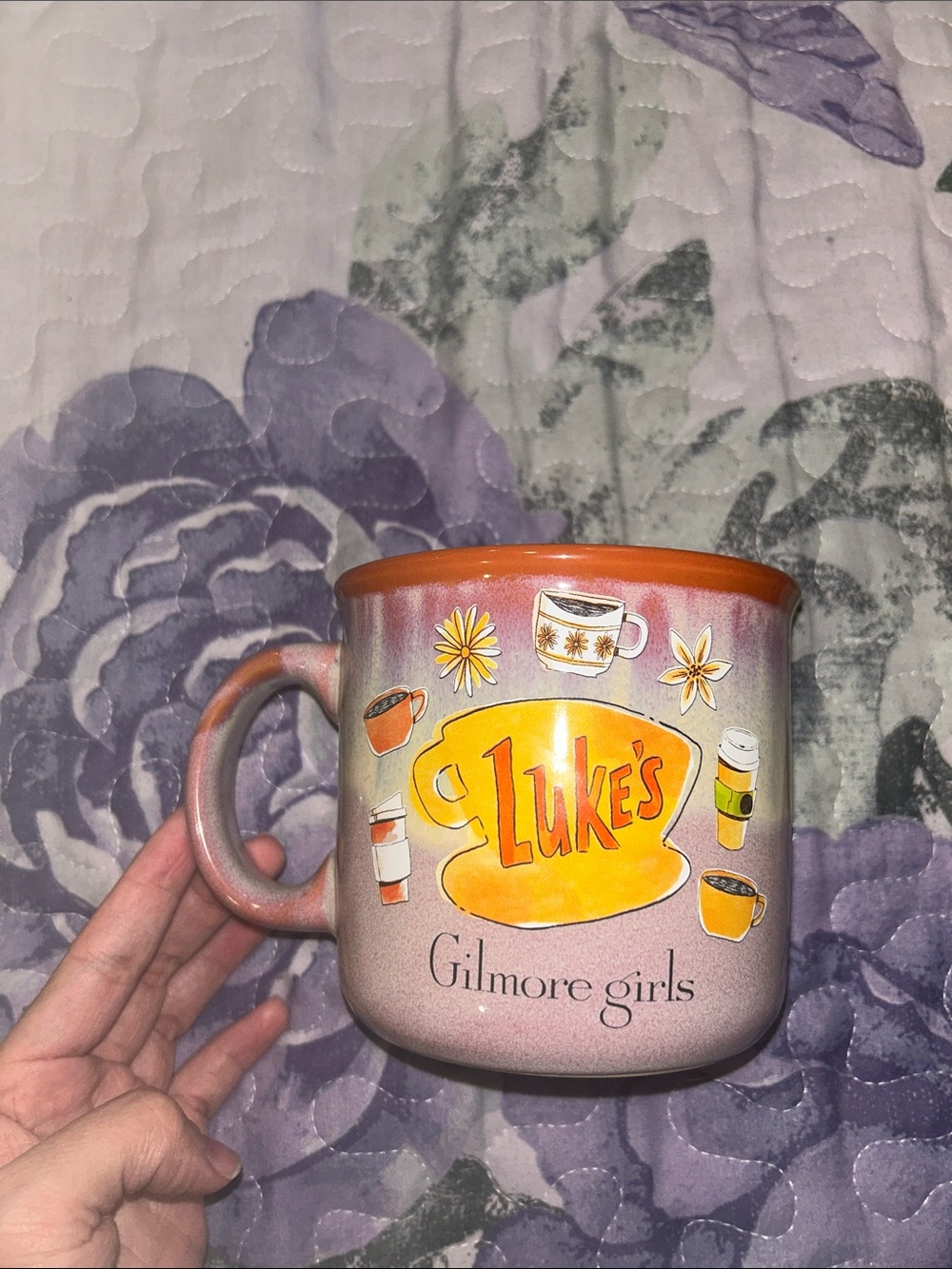 Luke's Diner Gilmore Girls Coffee Mug - Orange Accent
